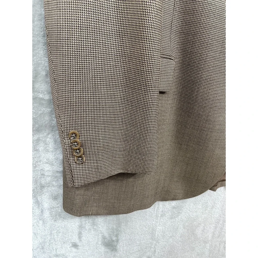 Cremieux Loro Piana Wool Sport Coat Mens 50L Tan Brown Houndstooth Canada